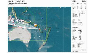 Gempa Berkekuatan 7,4 Magnitudo Guncang Porta Vila, Ancaman Tsunami?