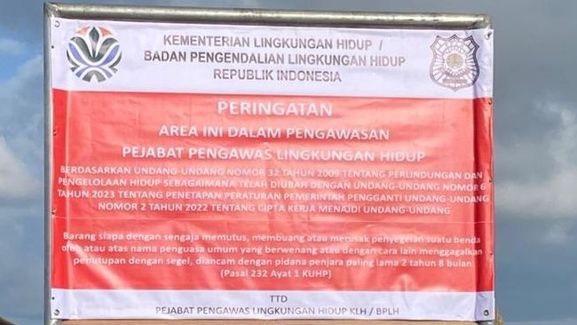 KLH Segel Area Reklamasi Pagar Laut Bekasi