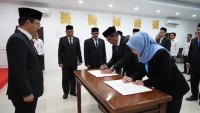 Lantik 9 Pejabat Non-Manajerial, Meurah Budiman Harap Timbul Semangat, Produktifitas dan Ide Baru Bagi Organisasi