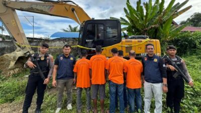 5 Orang Diduga Pelaku Penambangan Ilegal di Nagan Raya Ditangkap