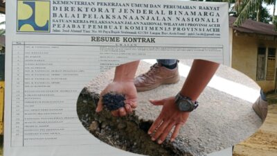 Aktifis Hukum Aceh Dorong Kejati Selidiki Proyek Preservasi Jalan Keude Rambe 