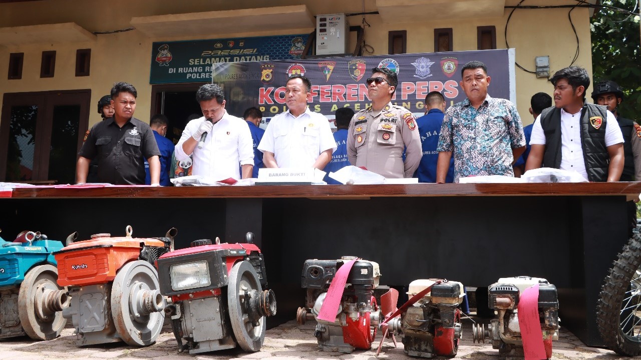 4 Pencuri Mesin Pertanian di Aceh Singkil Ditangkap, Satu Residivis