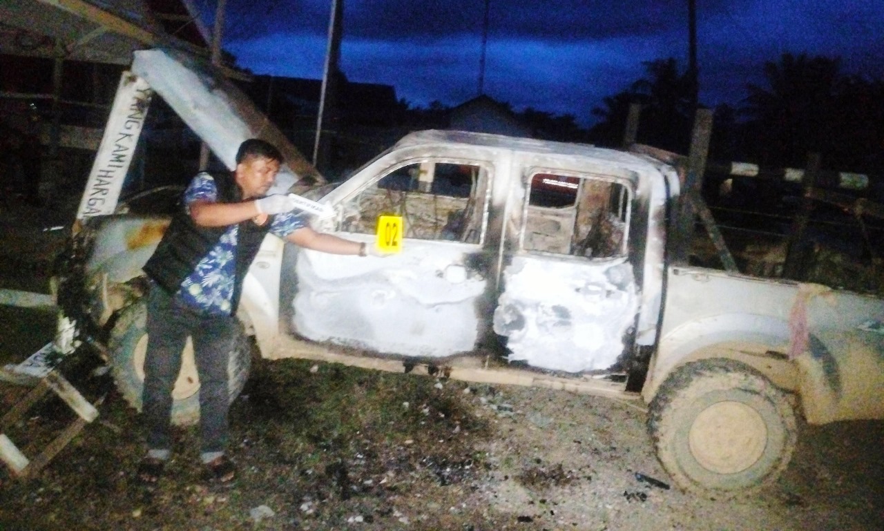 Polres Aceh Timur Dalami Kasus Pembakaran Mobil PT Atakana Company