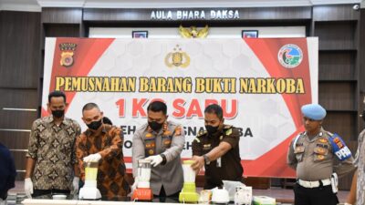 Polres Aceh Timur Musnahkan BB Satu Kg Sabu