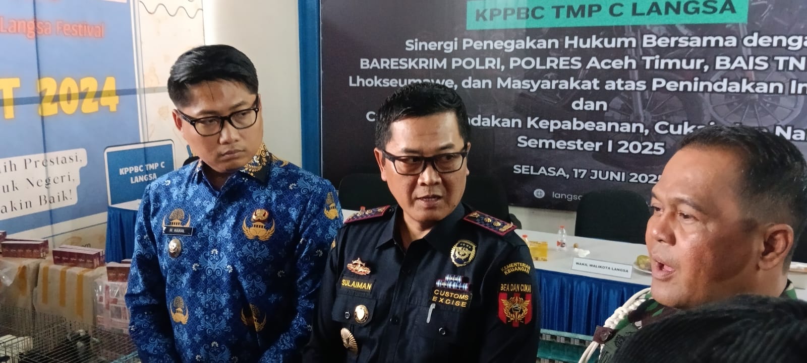 Kepala Bea Cukai Langsa, Sulaiman.