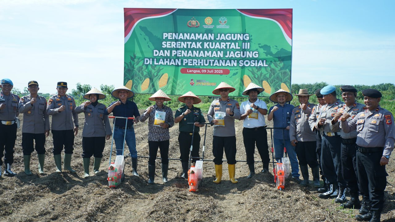 Polres Langsa Tanam Jagung Serentak Kuartal III