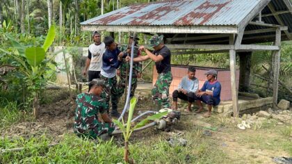 Satgas TMMD Ke-127 Bangun Sumur Bor untuk Balai Pengajian di Desa Jeumpa Sikureng